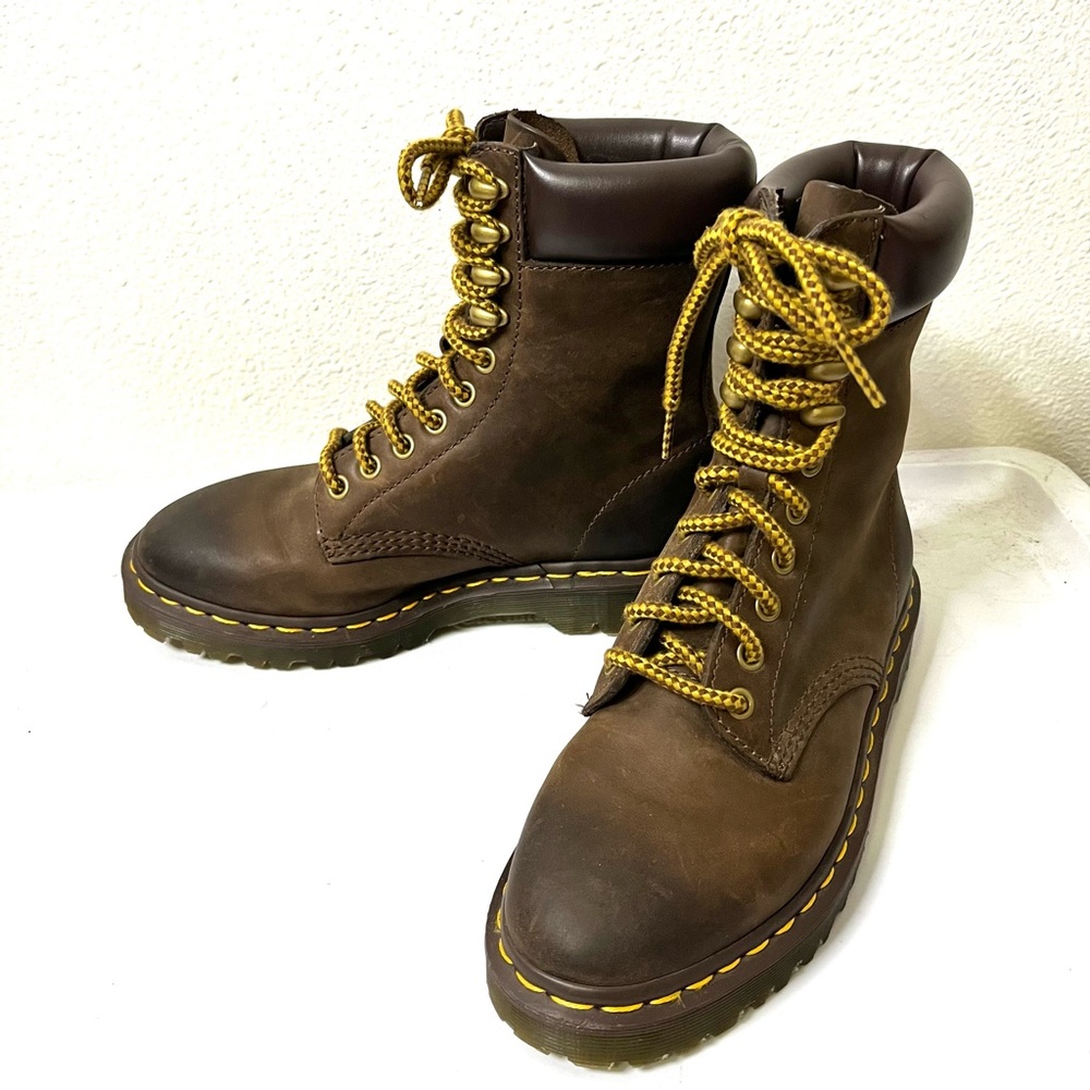 Dr. Martens Wyoming Padten oiled leather Brown Boots lace up sz 6 airwair - Picture 4 of 10